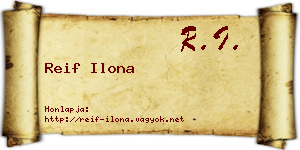 Reif Ilona névjegykártya